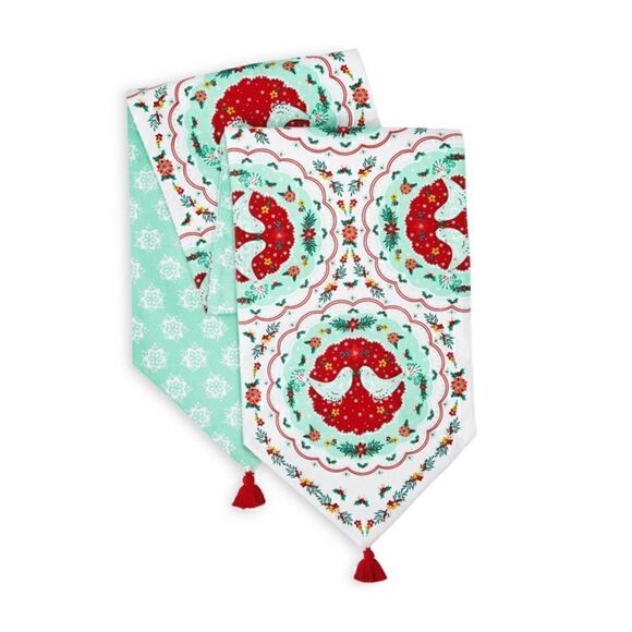 🦋 New Pioneer Woman Mazie Bird Fabric Table Runner, Multicolor, 14"x80" - Picture 4 of 6